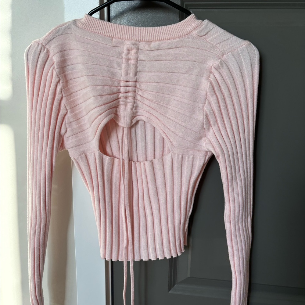 Altar'd State Pink Ribbed Sweater - Picture 3 of 3